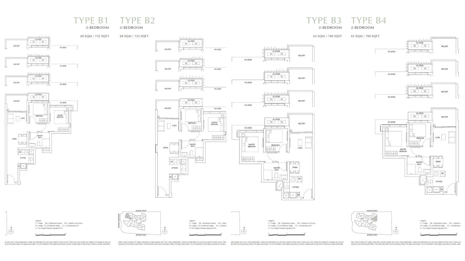 One Bernam 2-bedroom floor plans