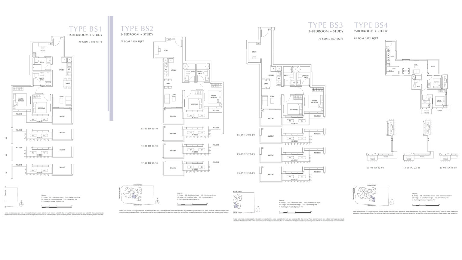 One Bernam 2+Study floor plans